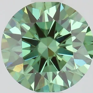 1.02 Carat Round Fancy Vivid Green VVS2 Lab Diamond