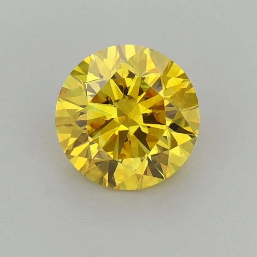 1.02 Carat Round Fancy Vivid Yellow VVS2 Lab Diamond 1 1.02 Carat Round Fancy Vivid Yellow VVS2 Lab Diamond