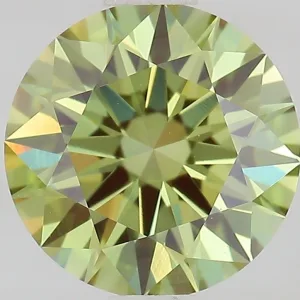 1.03 Carat Round Fancy Vivid Green VVS2 Lab Diamond