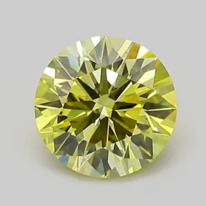 1.03 Carat Round Fancy Vivid Yellow VVS2 Lab Diamond