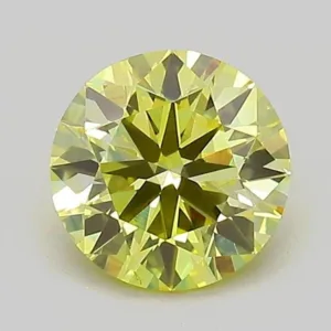 1.08 Carat Round Fancy Intense Yellow VS1 Lab Diamond