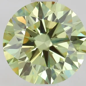 1.09 Carat Round Fancy Vivid Green VVS2 Lab Diamond