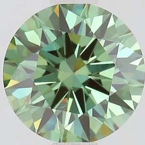 1.1 Carat Round Fancy Vivid Green VVS2 Lab Diamond