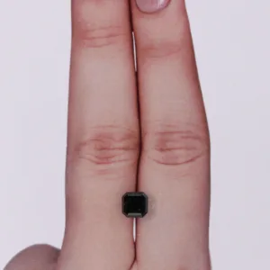 1.12 Carat Square Emerald Black Natural Diamond