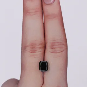 1.22 Carat Cushion Modified Black Natural Diamond
