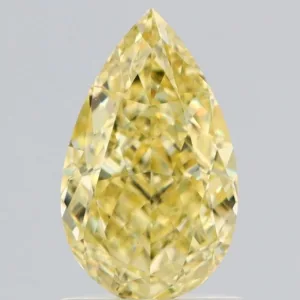 1.23 Carat Pear Fancy Yellow VS1 Natural Diamond