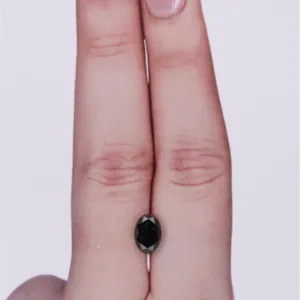 1.27 Carat Oval Fancy Black VVS2 Natural Diamond