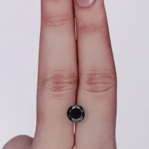 1.37 Carat Round Black Natural Diamond