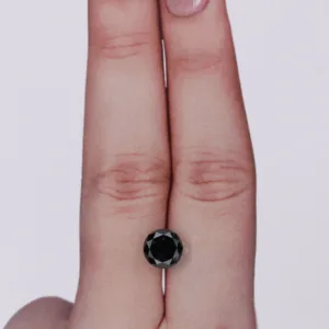 1.37 Carat Round Black Natural Diamond