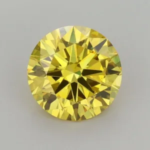 1.37 Carat Round Fancy Vivid Yellow VS2 Lab Diamond