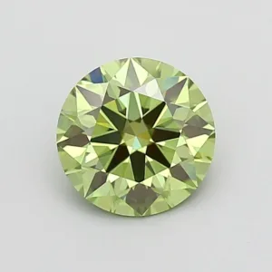 1.49 Carat Round Fancy Vivid Green VVS2 Lab Diamond