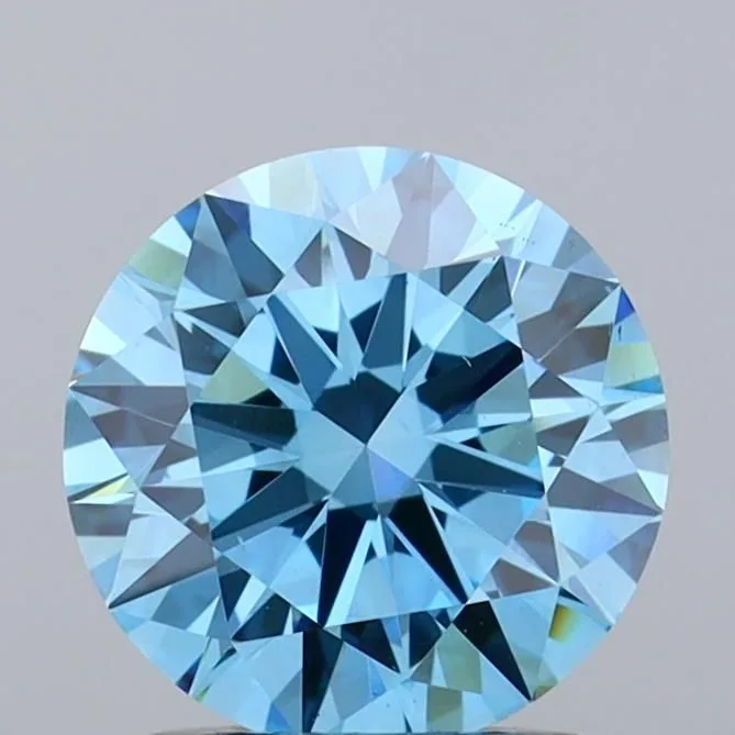 1.5 Carat Round Fancy Vivid Blue VS1 Lab Diamond 1 1.5 Carat Round Fancy Vivid Blue VS1 Lab Diamond