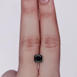 1.51 Carat Asscher Black Natural Diamond