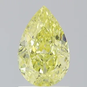 1.51 Carat Pear Fancy Intense Yellow SI2 Natural Diamond