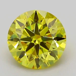 1.52 Carat Round Fancy Vivid Yellow VVS2 Lab Diamond