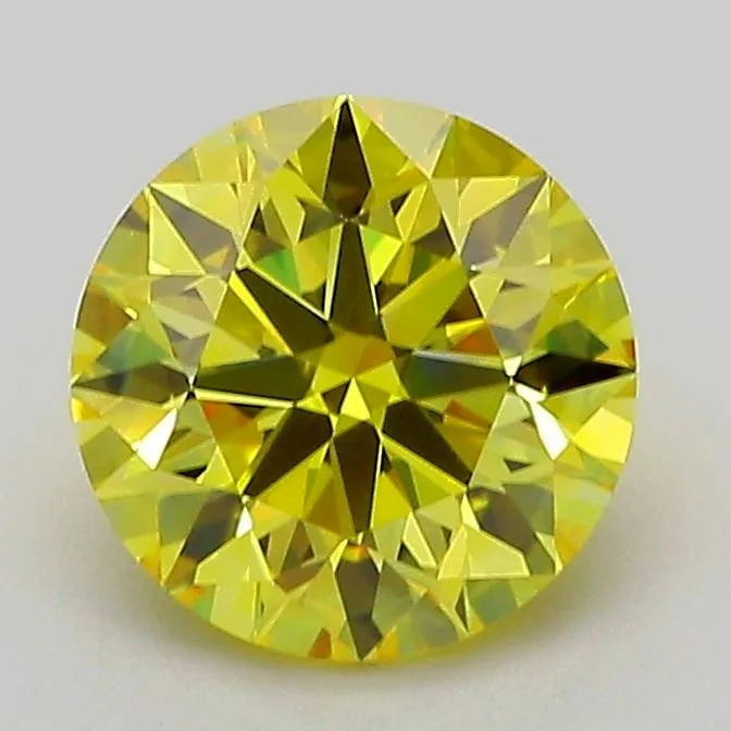 1.52 Carat Round Fancy Vivid Yellow VVS2 Lab Diamond 1 1.52 Carat Round Fancy Vivid Yellow VVS2 Lab Diamond