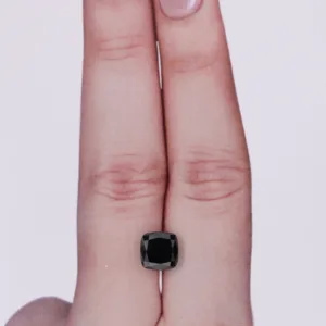 1.58 Carat Cushion Brilliant Fancy Black VVS2 Natural Diamond