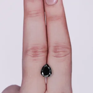 1.59 Carat Pear Fancy Black VVS2 Natural Diamond
