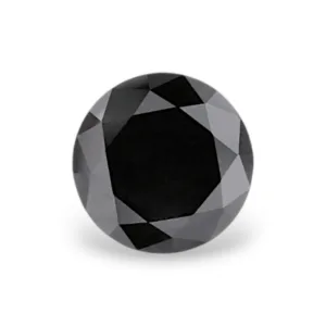 1.61 Carat Round Fancy Black VVS2 Natural Diamond