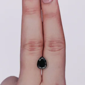 1.65 Carat Pear Black Natural Diamond