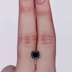 1.67 Carat Cushion Modified Black Natural Diamond