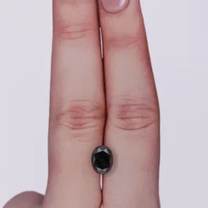 1.77 Carat Oval Fancy Black VVS2 Natural Diamond