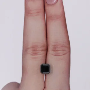 1.89 Carat Asscher Black Natural Diamond