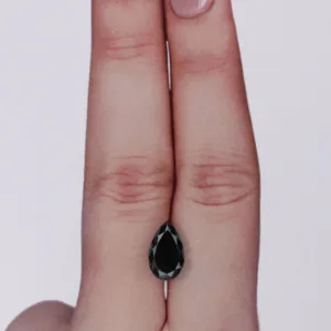 1.89 Carat Pear Black Natural Diamond