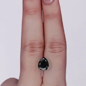 1.98 Carat Pear Black Natural Diamond