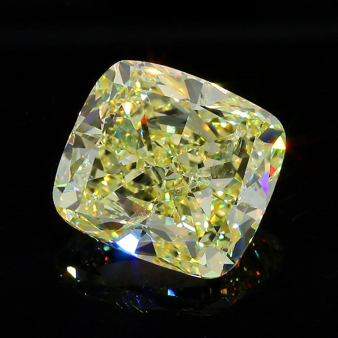 10.09 Carat Cushion Brilliant Fancy Yellow I1 Natural Diamond 1 10.09 Carat Cushion Brilliant Fancy Yellow I1 Natural Diamond