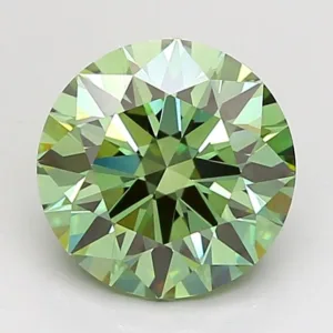 2 Carat Round Fancy Vivid Green VVS2 Lab Diamond