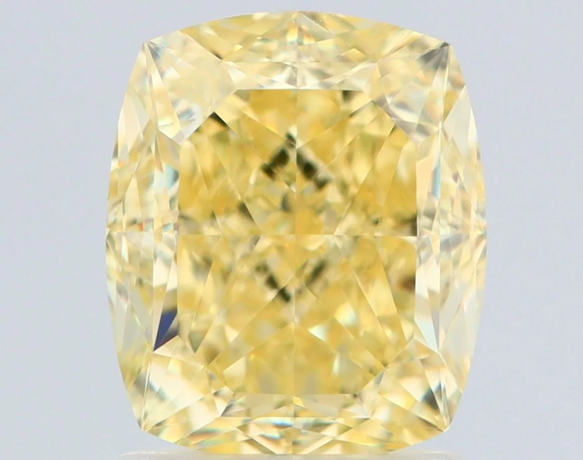 2.01 Carat Cushion Brilliant Fancy Yellow VS1 Natural Diamond 1 2.01 Carat Cushion Brilliant Fancy Yellow VS1 Natural Diamond