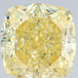 2.01 Carat Cushion Brilliant Fancy Yellow VS2 Natural Diamond