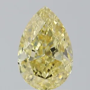 2.01 Carat Pear Fancy Yellow VVS2 Natural Diamond
