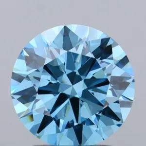 2.01 Carat Round Fancy Vivid Blue VVS2 Lab Diamond