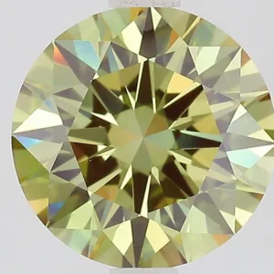 2.01 Carat Round Fancy Vivid Green VVS2 Lab Diamond