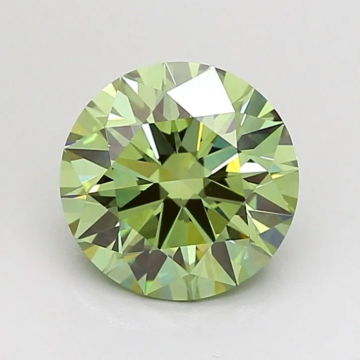 2.03 Carat Round Fancy Vivid Green VS1 Lab Diamond 1 2.03 Carat Round Fancy Vivid Green VS1 Lab Diamond