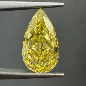 2.05 Carat Pear Fancy Intense Yellow VS1 Natural Diamond
