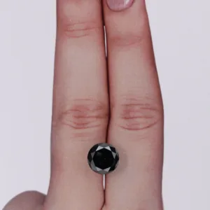 2.72 Carat Round Black Natural Diamond