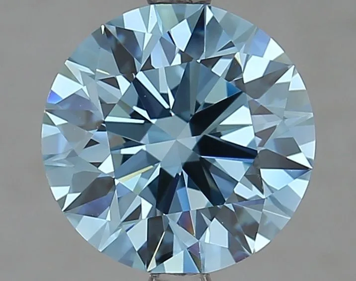 2.72 Carat Round Fancy Vivid Blue VVS2 Lab Diamond 1 2.72 Carat Round Fancy Vivid Blue VVS2 Lab Diamond