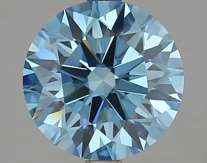 2.95 Carat Round Fancy Vivid Blue VVS1 Lab Diamond 1 2.95 Carat Round Fancy Vivid Blue VVS1 Lab Diamond