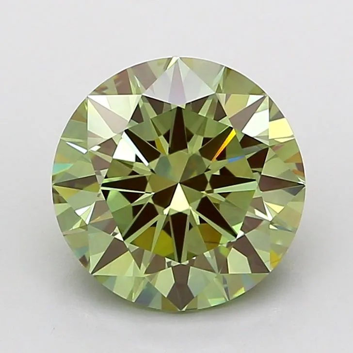 2.97 Carat Round Fancy Vivid Green VS1 Lab Diamond 1 2.97 Carat Round Fancy Vivid Green VS1 Lab Diamond