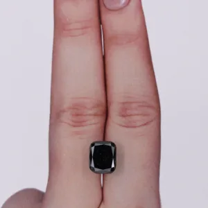 2.98 Carat Cushion Modified Black Natural Diamond