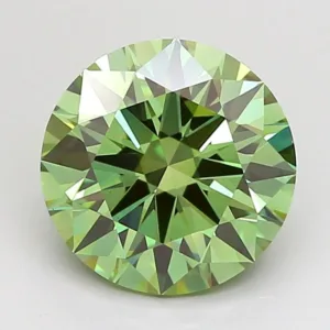 3 Carat Round Fancy Vivid Green VS1 Lab Diamond