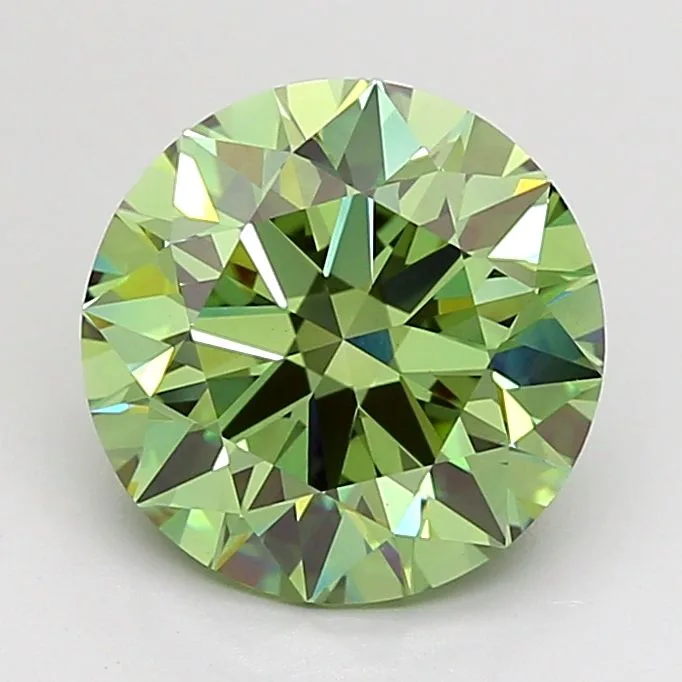 3.01 Carat Round Fancy Vivid Green VS1 Lab Diamond 1 3.01 Carat Round Fancy Vivid Green VS1 Lab Diamond