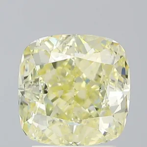 3.02 Carat Cushion Modified Fancy Yellow VS2 Natural Diamond