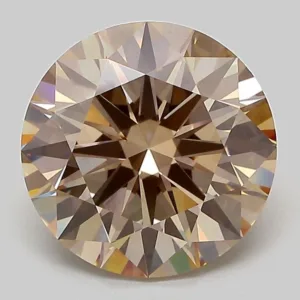 3.02 Carat Round Fancy Light Brown VVS2 Lab Diamond