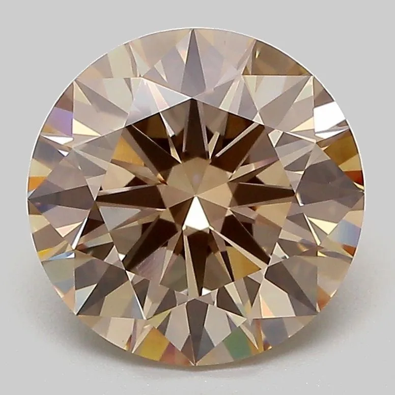 3.02 Carat Round Fancy Light Brown VVS2 Lab Diamond 1 3.02 Carat Round Fancy Light Brown VVS2 Lab Diamond