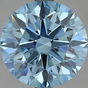 3.02 Carat Round Fancy Vivid Blue VS2 Lab Diamond