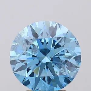 3.04 Carat Round Fancy Vivid Blue SI2 Lab Diamond
